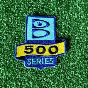 Vintage 1960s Brunswick Bowling Series 500 Embroidered Patch Blue 3x3.25 NWOT